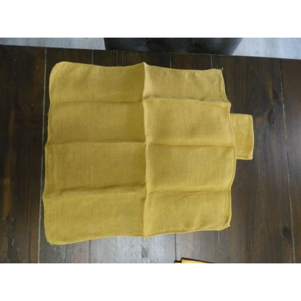 VTG Mixed Lot of 4 Mustard Yellow Cloth Napkins Gimbals Cotton Gauzy Rectangle